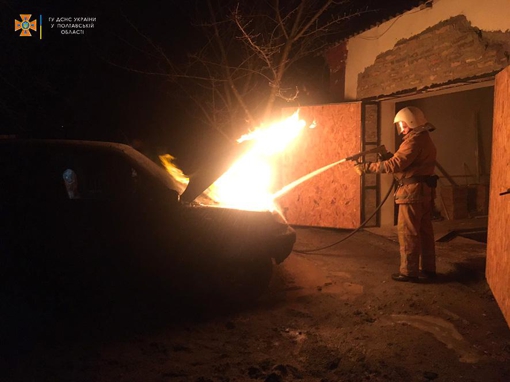 На Полтавщині горів легковий автомобіль