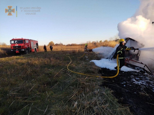 На Полтавщині горів трактор