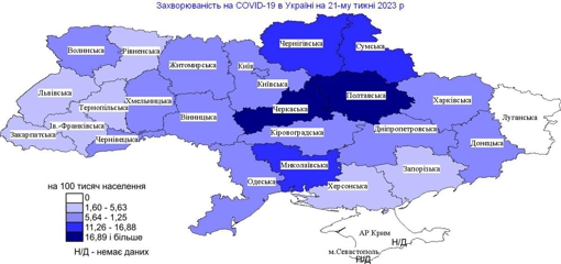 Полтавщина перша по рівню захворюваності на COVID-19