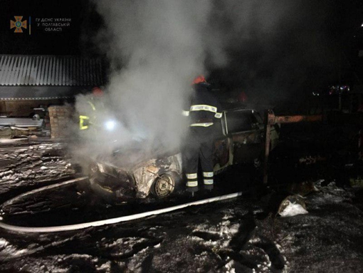 На Полтавщині горів легковий автомобіль