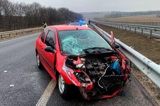 На Полтавщині легковик врізався у напівпричеп вантажівки: одна особа поранена